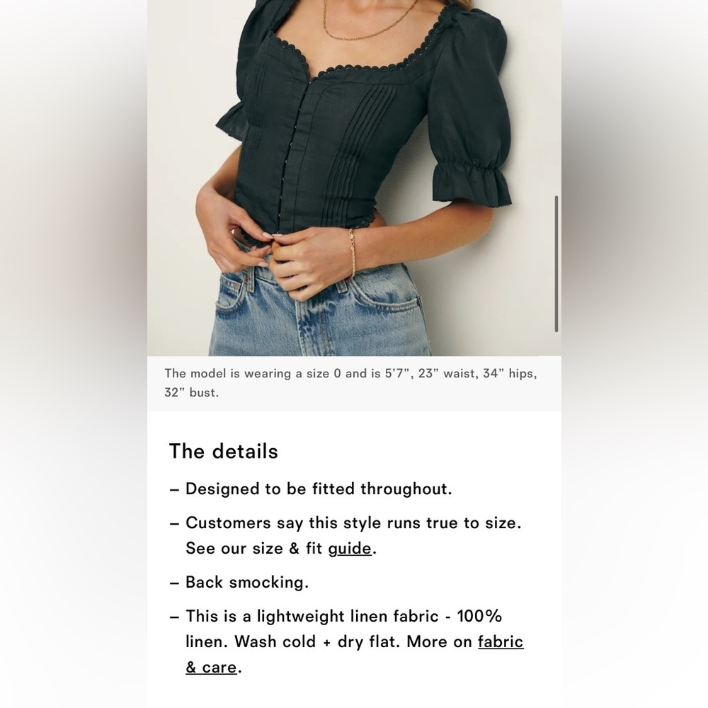 Reformation Simmie linen top - Picture 6 of 12
